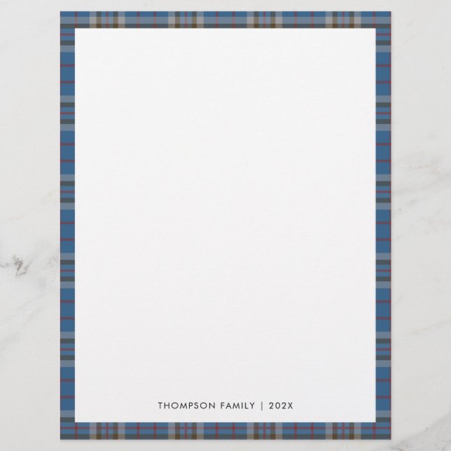 Rustic Plaid Tartan Elegant Letterhead (Front)