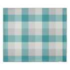 Rustic Plaid Turquoise Grey Beige