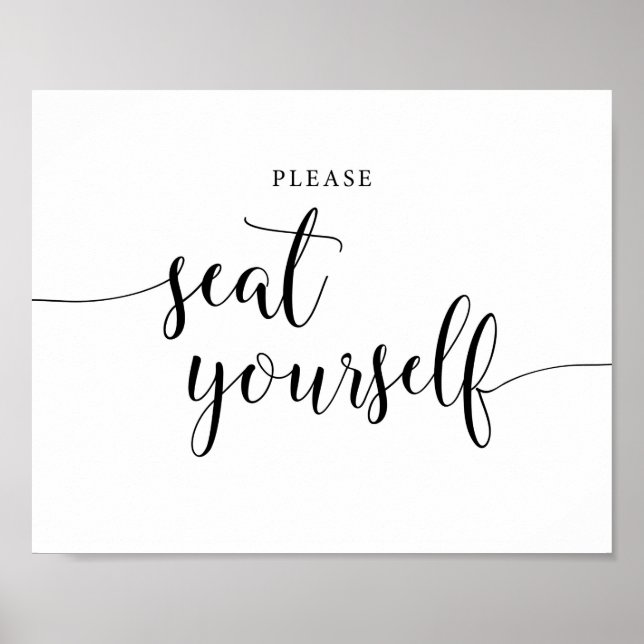 Rustic Please Seat Yourself Wedding Seating Sign (Front)