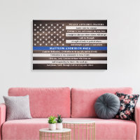 Rustic Police Officers Prayer Gift Thin Blue Line
