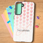 Rustic Polka Dot Azalea Pink Heart Pattern Custom Samsung Galaxy Case<br><div class="desc">This design features a white ombre bottom over a polka dot encircled rustic pastel azalea pink heart. The template text offers the opportunity for a name, monogram or both. Personalize the text fields, remove any or all text or edit using the design tool to select a font style, size, and...</div>