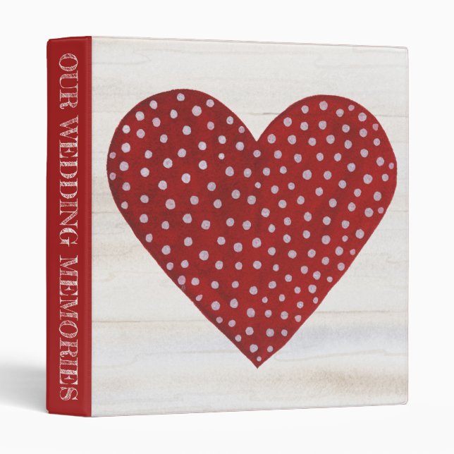 Rustic Polka Dot Valentine Heart Binder (Front/Spine)