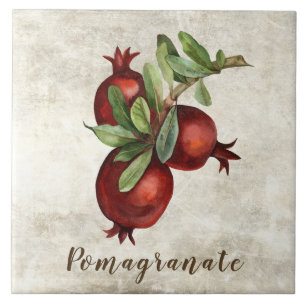 Rustic Pomagranate Faux Ceramic Tile