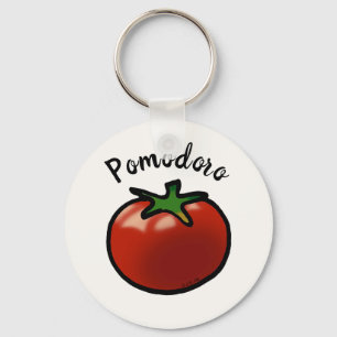 Rustic Pomodoro Italian Tomato Graphic Keychain