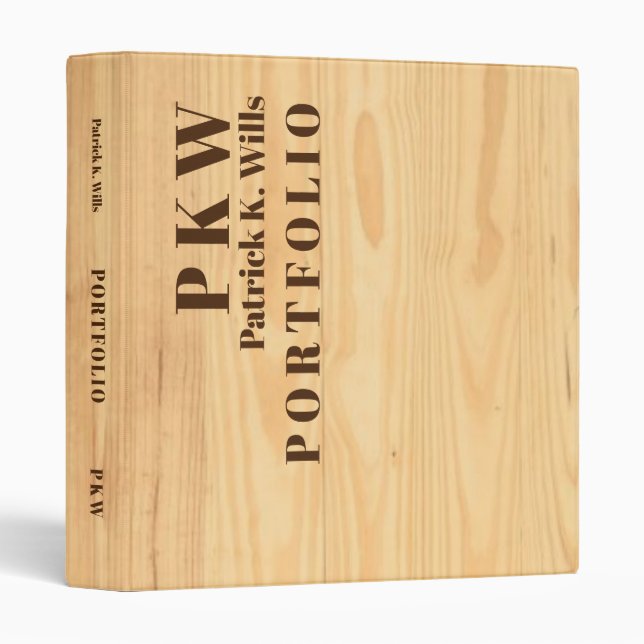 Rustic Portfolio Binder printed image of wood (Front/Spine)
