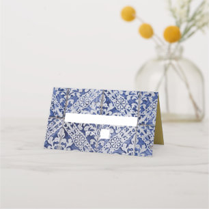 Rustic Portuguese Tiles Wedding Place Card