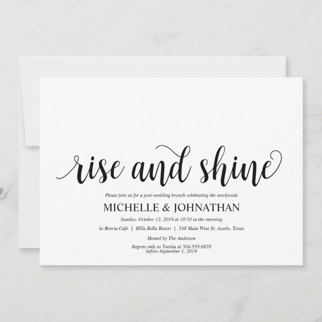 Rustic Post Wedding Brunch Invitation Card (Front)