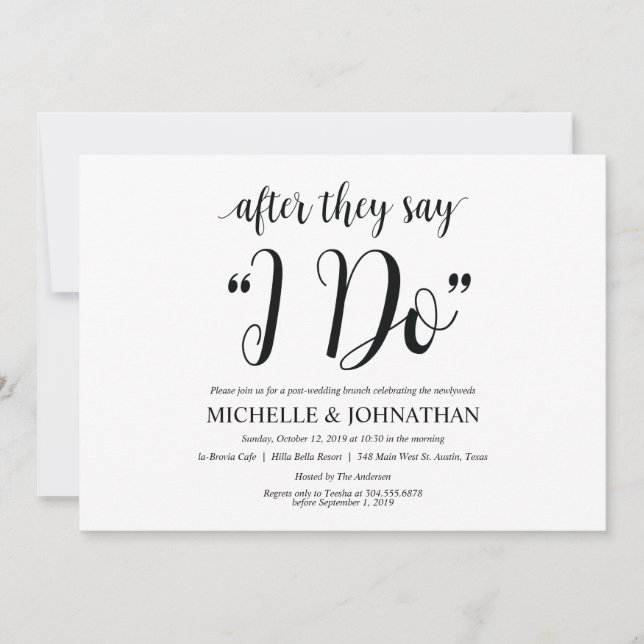 Rustic Post Wedding Brunch Invitation Card (Front)