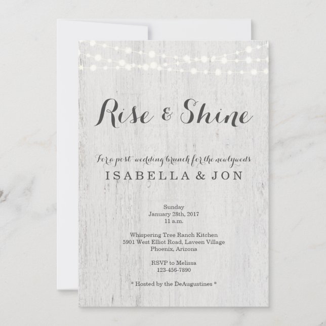 Rustic Post Wedding Brunch Morning After Invitation (Front)