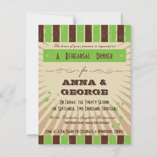Rustic Poster: Apple Green Rehearsal Dinner Invitation