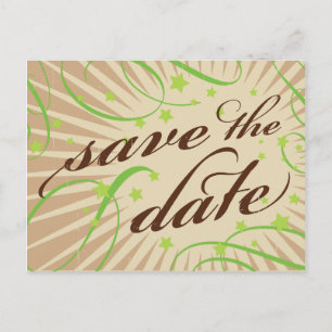 Rustic Poster: Apple Green Save the Date Announcement Postcard