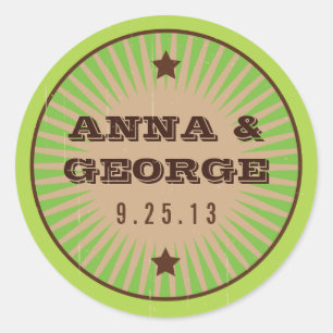 Rustic Poster: Apple Green Wedding Sticker Seal
