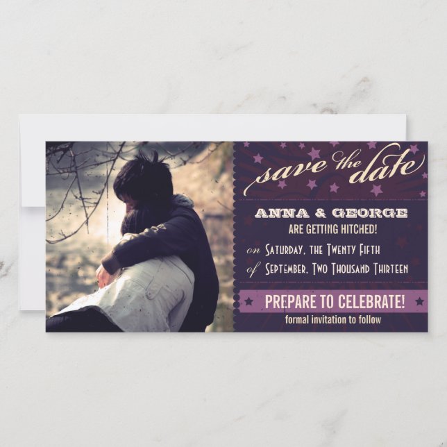 Rustic Poster: Aubergine Dream Save the Date (Front)