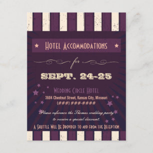 Rustic Poster: Aubergine Purple Accommodation Enclosure Card