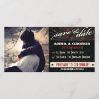 Rustic Poster: Red & Black Save the Date