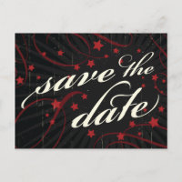 Rustic Poster: Red & Black Save the Date