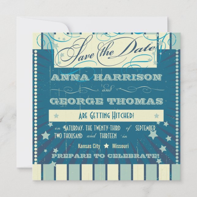 Rustic Poster: Sandy Green Save the Date Invitation (Front)