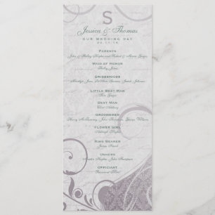 Rustic Poster: Subtle Teal Purple Wedding Program