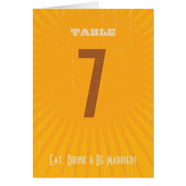 Rustic Poster: Tropical Sun Table Number (Front)