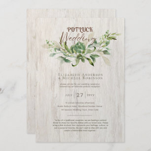 Rustic POTLUCK Wedding Invitation Template Guide
