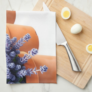 Rustic Potted Lavender Mint Sage Herbs Terracotta Kitchen Towel