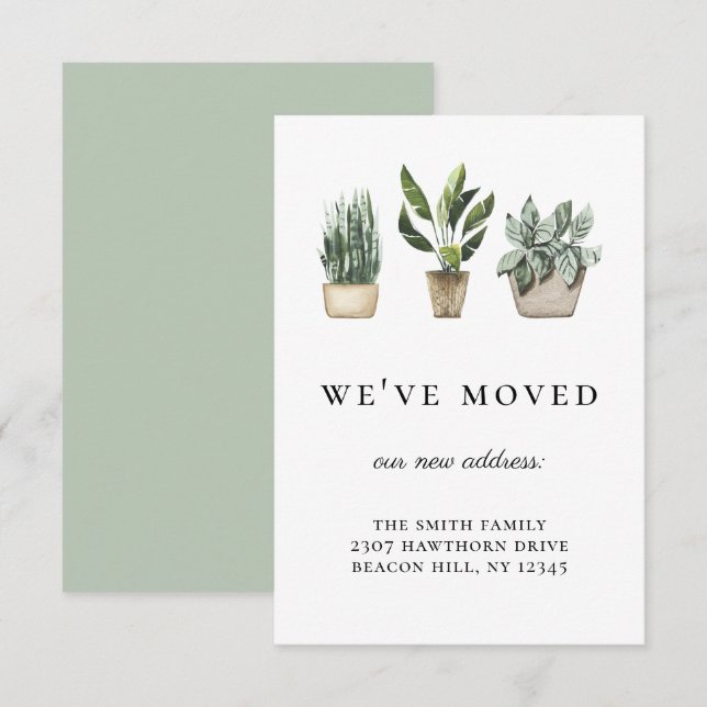 Rustic Potted Plants We've Moved Announcement (Front/Back)