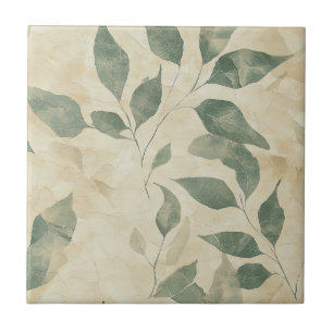 Rustic Pressed Leaves Pattern– Autumn Botanical 11 Tile