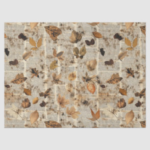 Rustic Pressed Leaves Pattern –Autumn Botanical 16 Tissue Paper