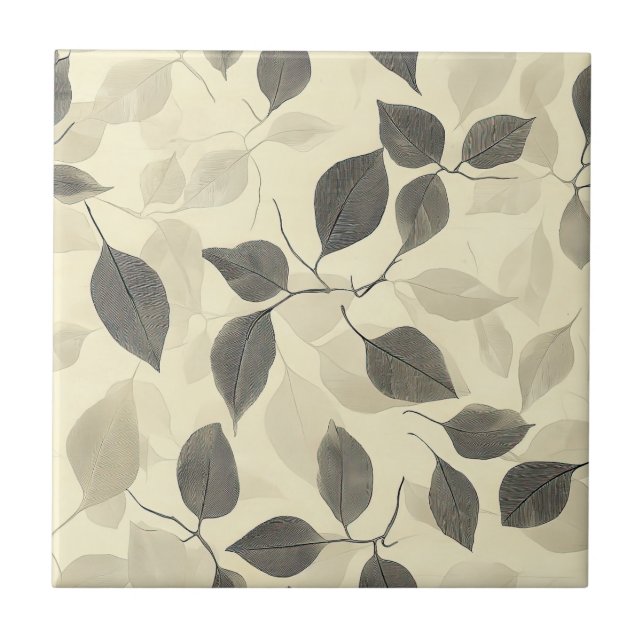 Rustic Pressed Leaves Pattern – Autumn Botanical 7 Tile (Front)