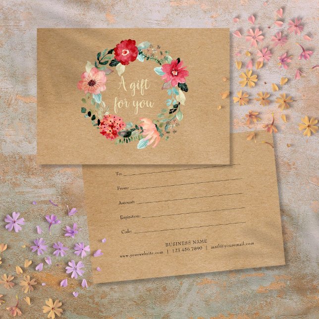 Rustic Pretty Floral Garland Gift Certificate (Rustic Pretty Floral Garland Gift Certificate)