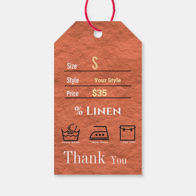 Rustic Price  Gift Tags (Back)