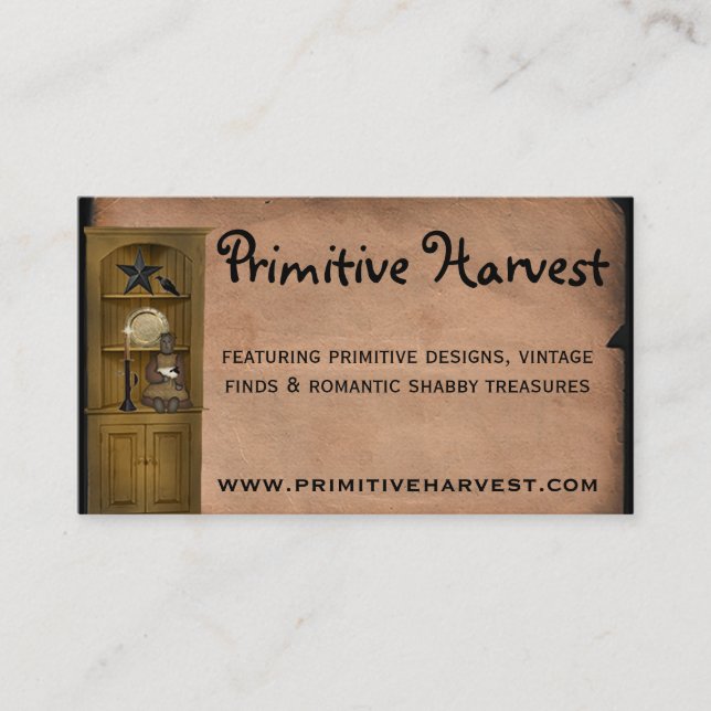 Rustic Primitive Business Card (Front)