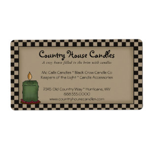 Rustic Primitive Candle Checked Country 