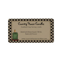 Rustic Primitive Candle Checked Country Candle