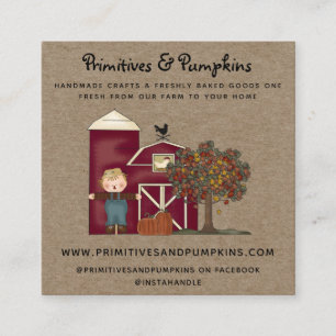 Rustic Primitive Country Fall Business Card 