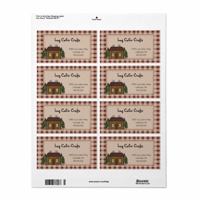 Rustic Primitive Country Homespun Log Cabin Ship (Full Sheet)