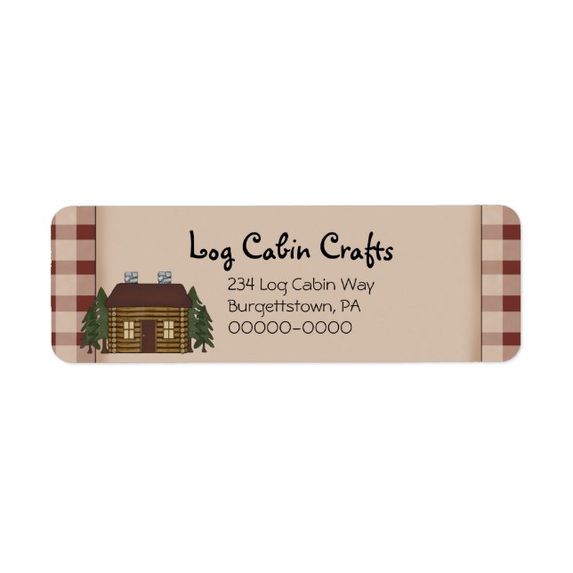 Rustic Primitive Country Log Cabine Adresse de ret (Devant)