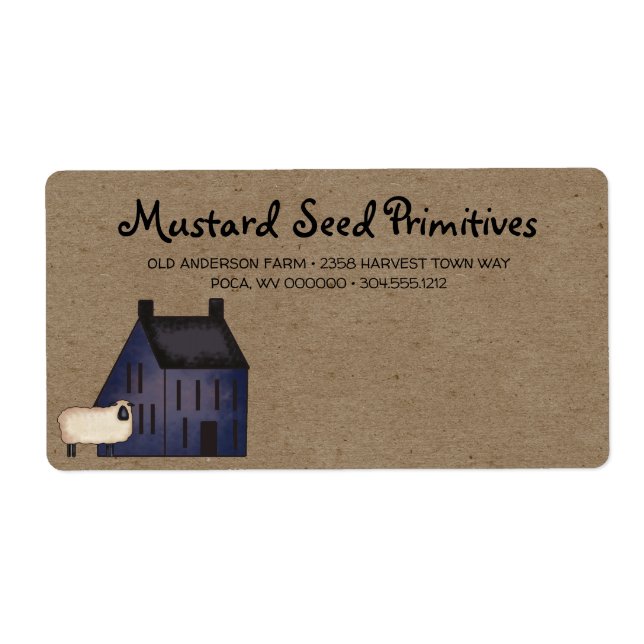 Rustic Primitive Saltbox House & Sheep Shipping  (Front)