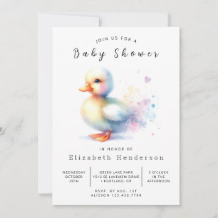 Rustic Printable Duck Baby Shower Invitation