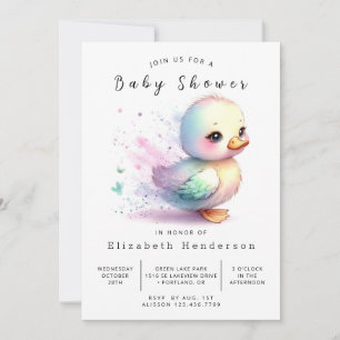 Rustic Printable Duck Baby Shower Invitation