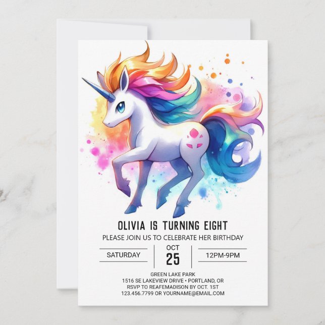 Rustic Printable Horse Birthday  Invitation (Front)