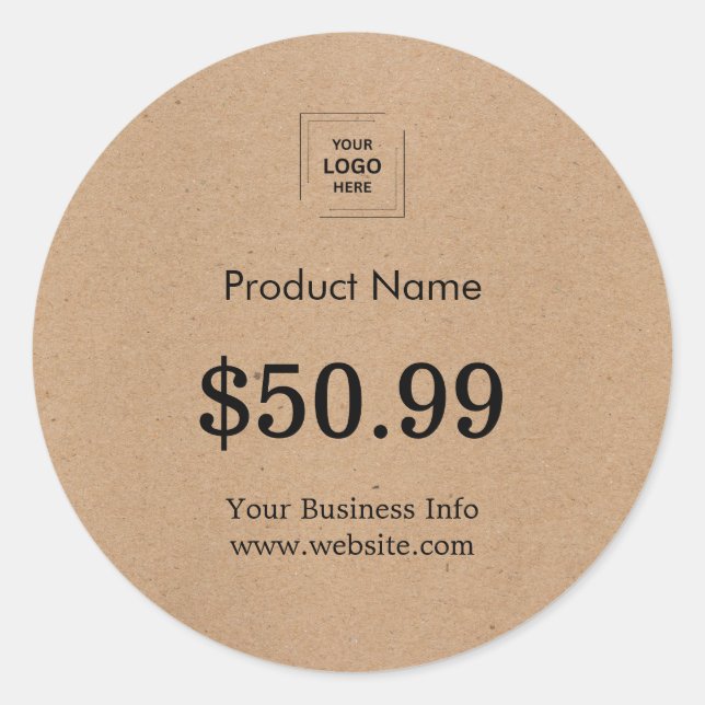 Rustic Product Pricing Minimal Price Label Sticker (Front)