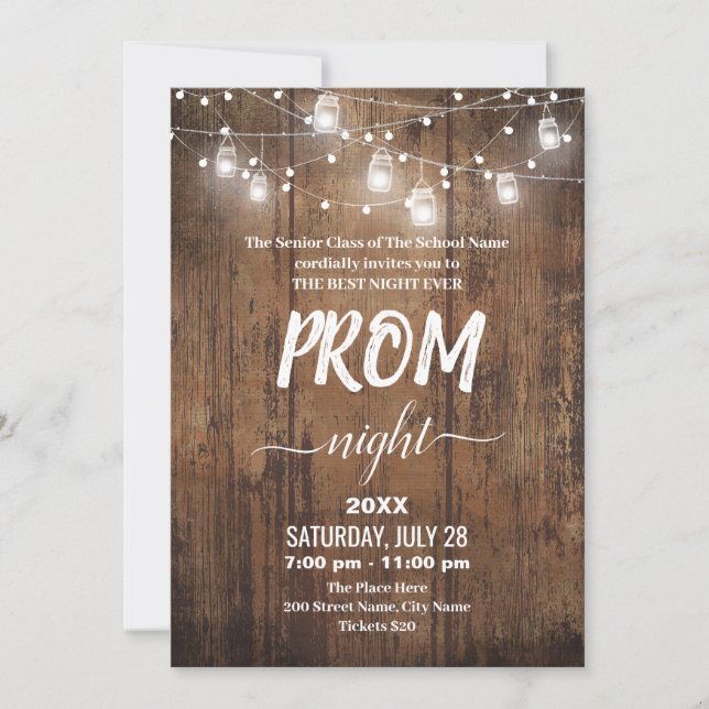 Rustic Prom Invitation (Front)