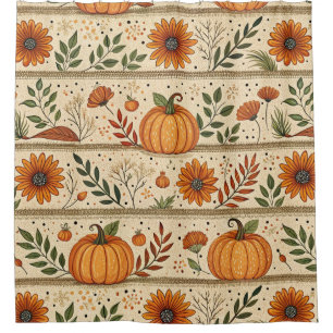Rustic Pumpkin and Chrysanthemum Autumn Pattern 2