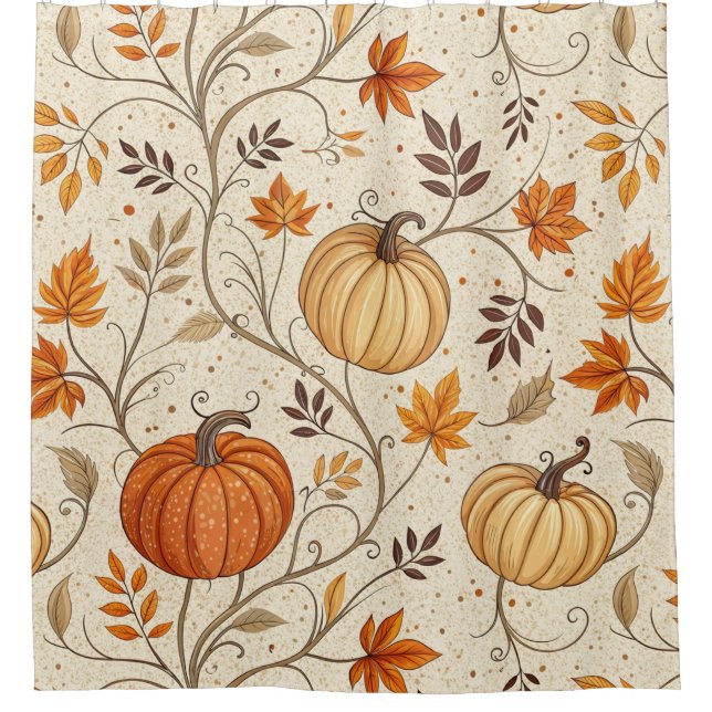Rustic Pumpkin and Fall Foliage Pattern (Front)