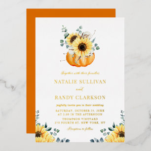 Rustic Pumpkin and Sunflowers Fall Wedding