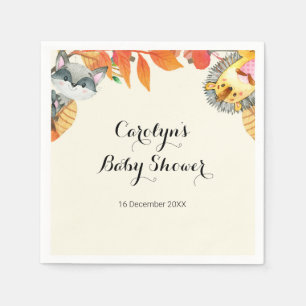 Rustic pumpkin Animal Baby Shower Napkin