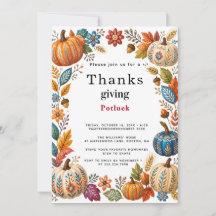 Rustic Pumpkin Autumn Thanksgiving Potluck