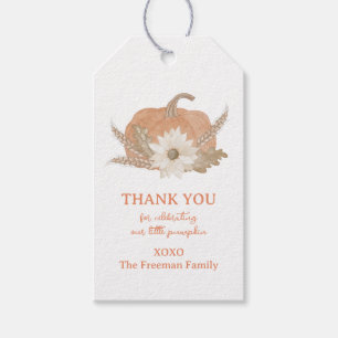 Rustic Pumpkin Baby Shower Gift Tag