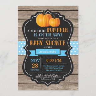 Rustic Pumpkin Boy Baby Shower Invitation Card